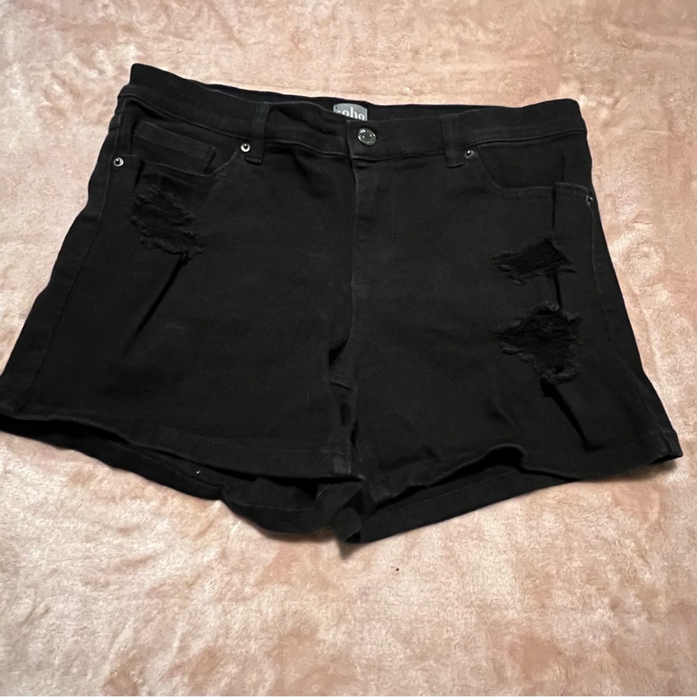 NWOT - NYC SOHO Distressed Black Denim Shorts